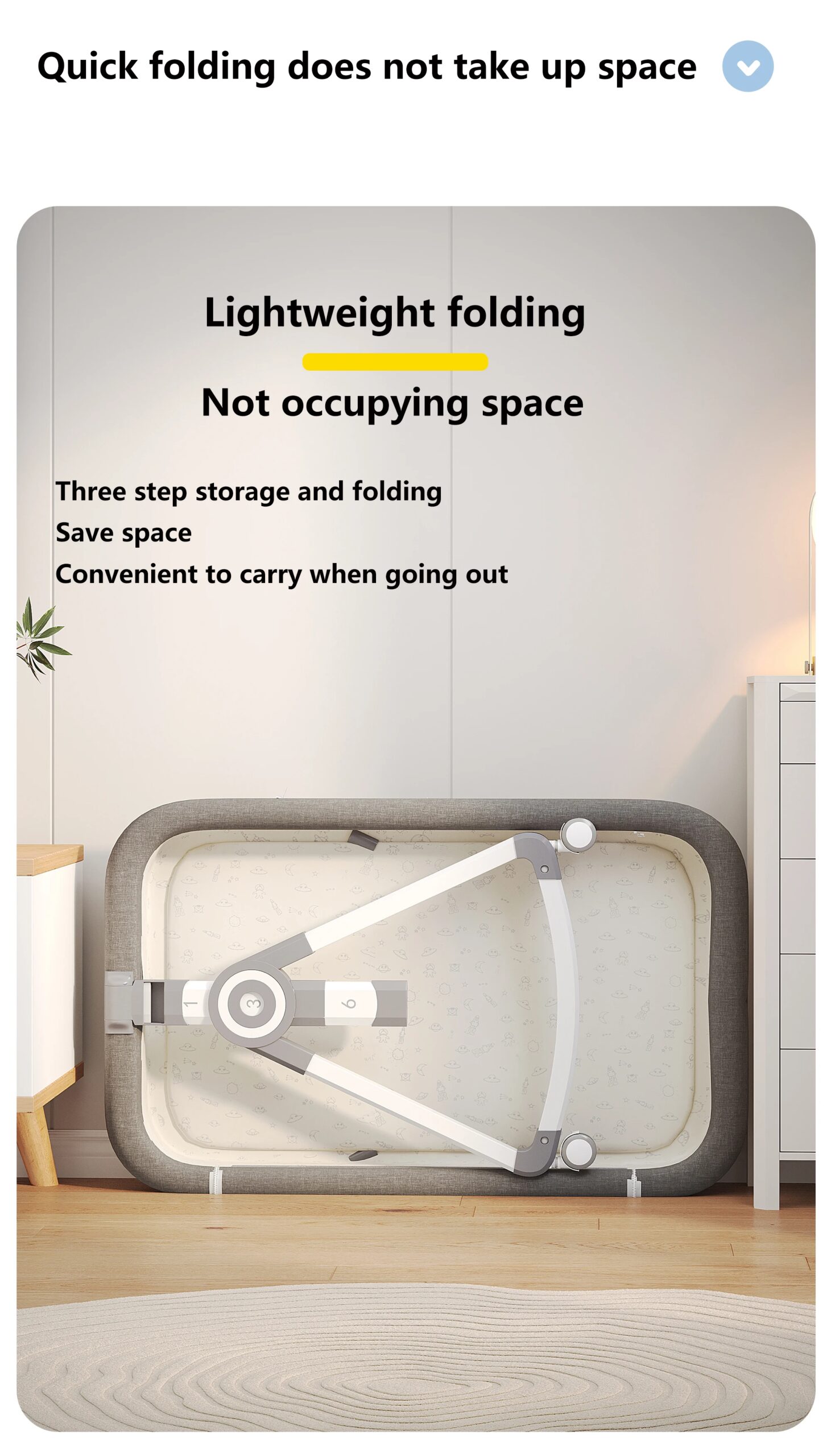 Culla 3 in 1 Lettino per bambini Portatile pieghevole regolabile in altezza Ruote girevoli Shaker Culla con zanzariera per neonato Culla 3 in 1 Lettino per bambini Portatile pieghevole regolabile in altezza Ruote girevoli Shaker Culla con zanzariera per neonato