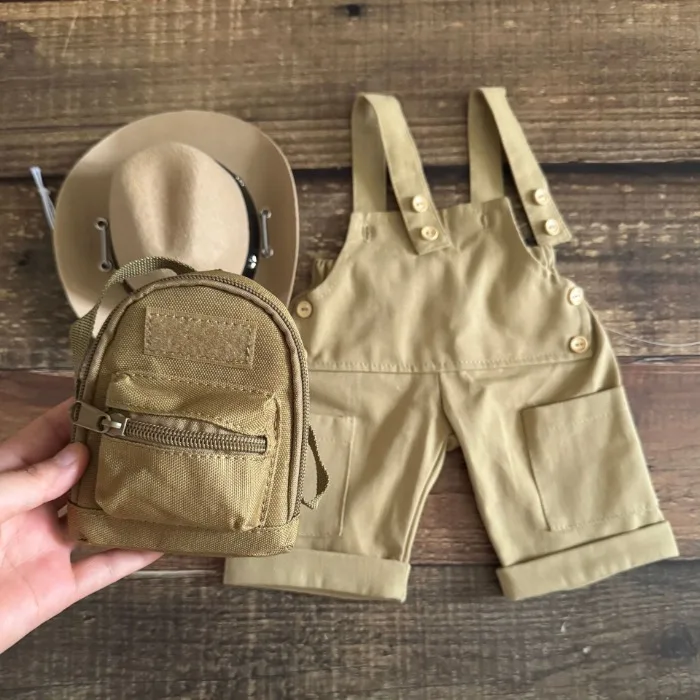 Puntelli per fotografia neonato Bretelle per outfit Occhiali cosplay per neonato Cappello da cowboy Accessori per oggetti di scena per servizio fotografico per bambini