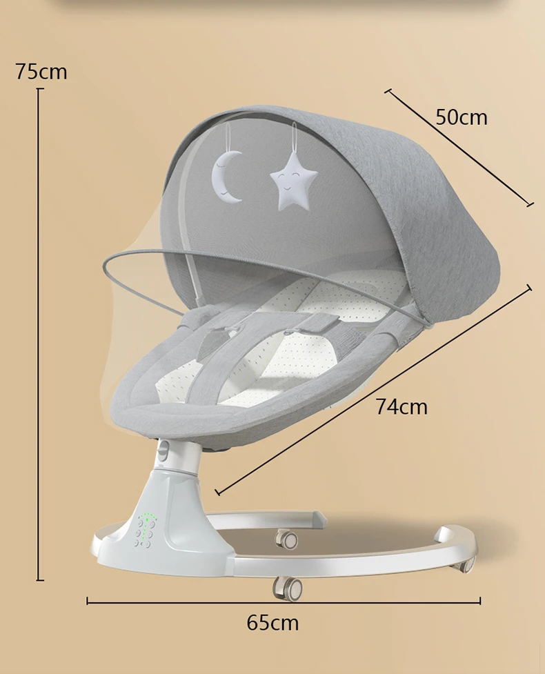 Sedia a dondolo elettrica per bambini Bluetooth Funzione timer per culla Gioca musica con zanzariera Bilanciere per bambini Ingranaggi multipli Lenisce a dormire Schienale regolabile per culla multifunzionale leggero Nuovo modello Deluxe Sedia a dondolo elettrica per bambini Bluetooth Funzione timer per culla Gioca musica con zanzariera Bilanciere per bambini Ingranaggi multipli Lenisce a dormire Schienale regolabile per culla multifunzionale leggero Nuovo modello Deluxe