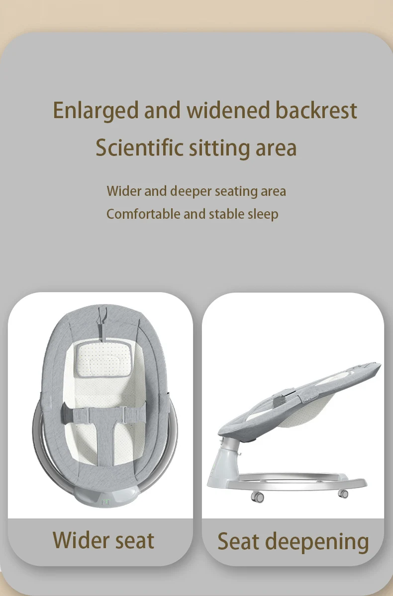 Sedia a dondolo elettrica per bambini Bluetooth Funzione timer per culla Gioca musica con zanzariera Bilanciere per bambini Ingranaggi multipli Lenisce a dormire Schienale regolabile per culla multifunzionale leggero Nuovo modello Deluxe Sedia a dondolo elettrica per bambini Bluetooth Funzione timer per culla Gioca musica con zanzariera Bilanciere per bambini Ingranaggi multipli Lenisce a dormire Schienale regolabile per culla multifunzionale leggero Nuovo modello Deluxe