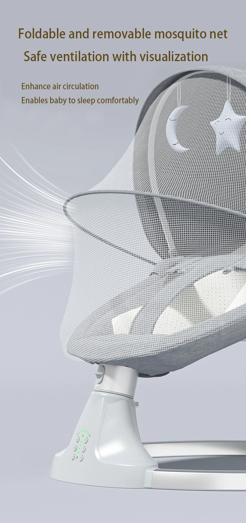 Sedia a dondolo elettrica per bambini Bluetooth Funzione timer per culla Gioca musica con zanzariera Bilanciere per bambini Ingranaggi multipli Lenisce a dormire Schienale regolabile per culla multifunzionale leggero Nuovo modello Deluxe Sedia a dondolo elettrica per bambini Bluetooth Funzione timer per culla Gioca musica con zanzariera Bilanciere per bambini Ingranaggi multipli Lenisce a dormire Schienale regolabile per culla multifunzionale leggero Nuovo modello Deluxe