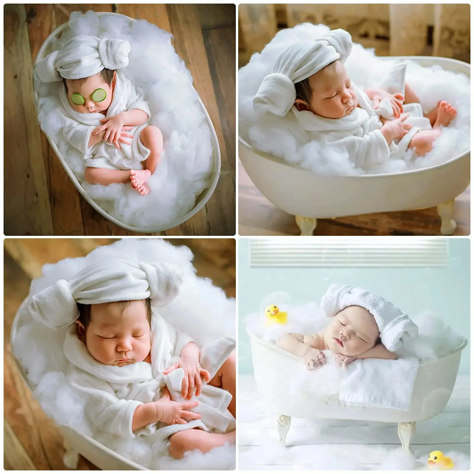 5 pezzi puntelli per fotografia neonato accappatoi per bambina asciugamano da bagno vestito con pantofole cetriolo puntelli per foto per bambine e bambini 5 pezzi puntelli per fotografia neonato accappatoi per bambina asciugamano da bagno vestito con pantofole cetriolo puntelli per foto per bambine e bambini