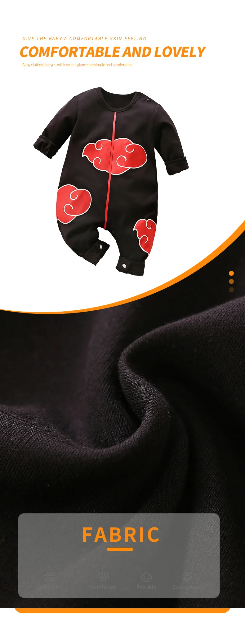 Body in cotone a maniche lunghe per bambini in stile mantello anime per neonato, pagliaccetto carino per bambini e ragazze Body in cotone a maniche lunghe per bambini in stile mantello anime per neonato, pagliaccetto carino per bambini e ragazze