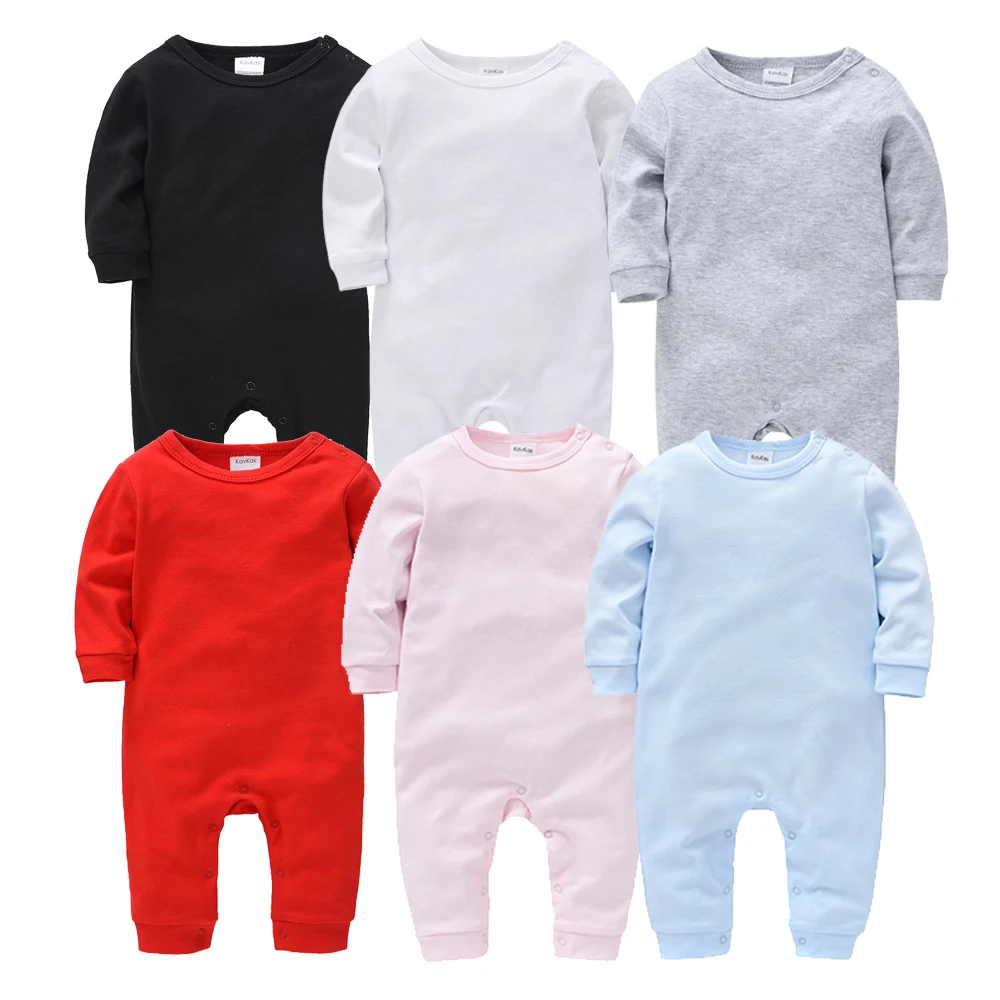 1/2 PZ/LOTTO Neonato Indumenti Da Notte di Cotone Solido Unisex Infantile Ragazzi Pagliaccetti Onesies Bianco Nero Del Bambino Delle Ragazze Complessivamente Roupas Bebe