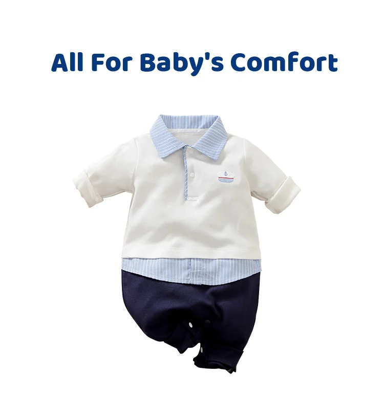 Body da bambino a maniche lunghe casual comodo in cotone da uomo primaverile e autunnale Body da bambino a maniche lunghe casual comodo in cotone da uomo primaverile e autunnale