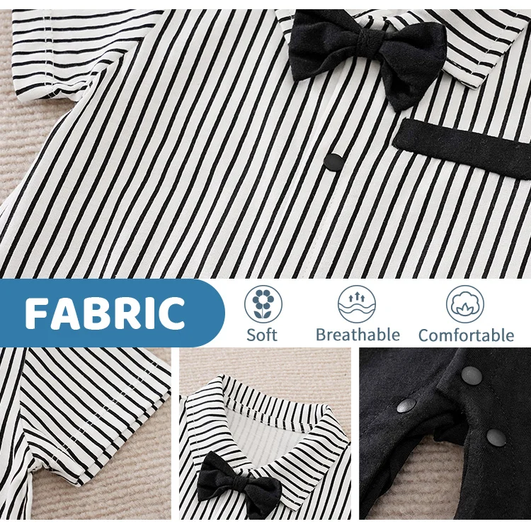 0-18 Body per neonati stile gentiluomo bello cotone formale confortevole morbido ragazzi e ragazze vestiti estivi a maniche corte per neonati