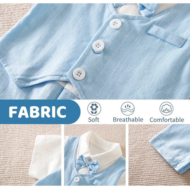 0-18 Body per neonati stile gentiluomo bello cotone formale confortevole morbido ragazzi e ragazze vestiti estivi a maniche corte per neonati