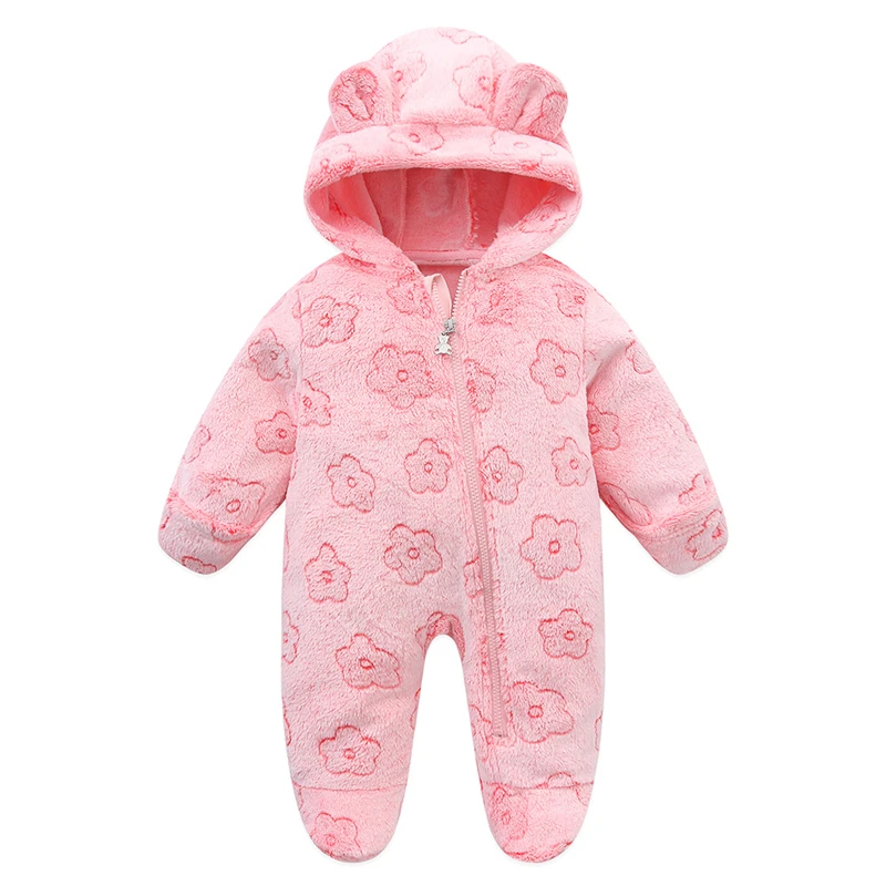 Morbidi vestiti per neonati Flanella Autunno Inverno Neonati maschi Ragazze Tuta Cartoon Neonato Tuta Pagliaccetti caldi per neonati 0-12M