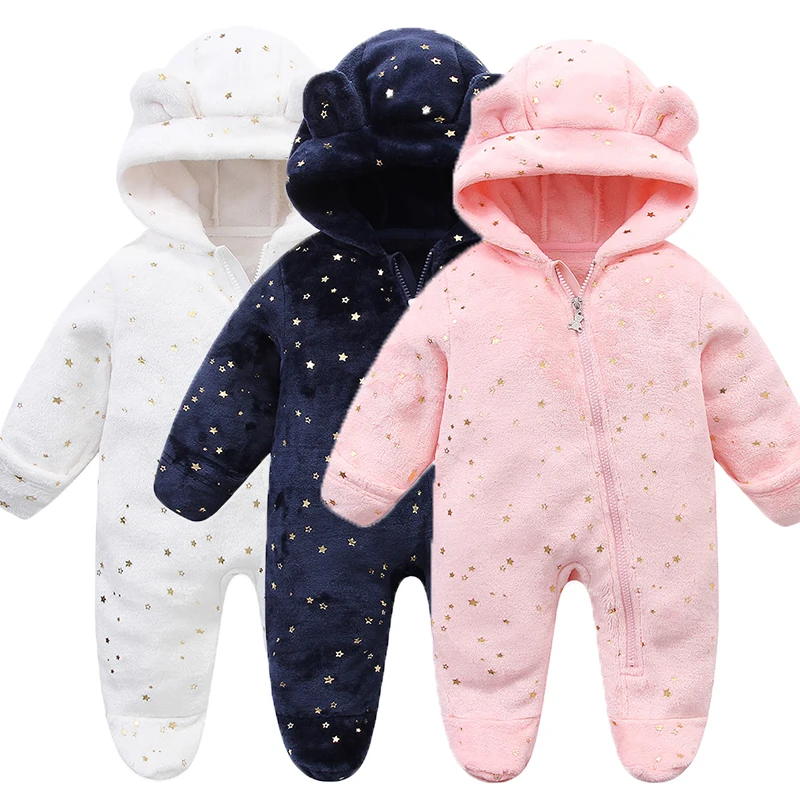 Morbidi vestiti per neonati Flanella Autunno Inverno Neonati maschi Ragazze Tuta Cartoon Neonato Tuta Pagliaccetti caldi per neonati 0-12M