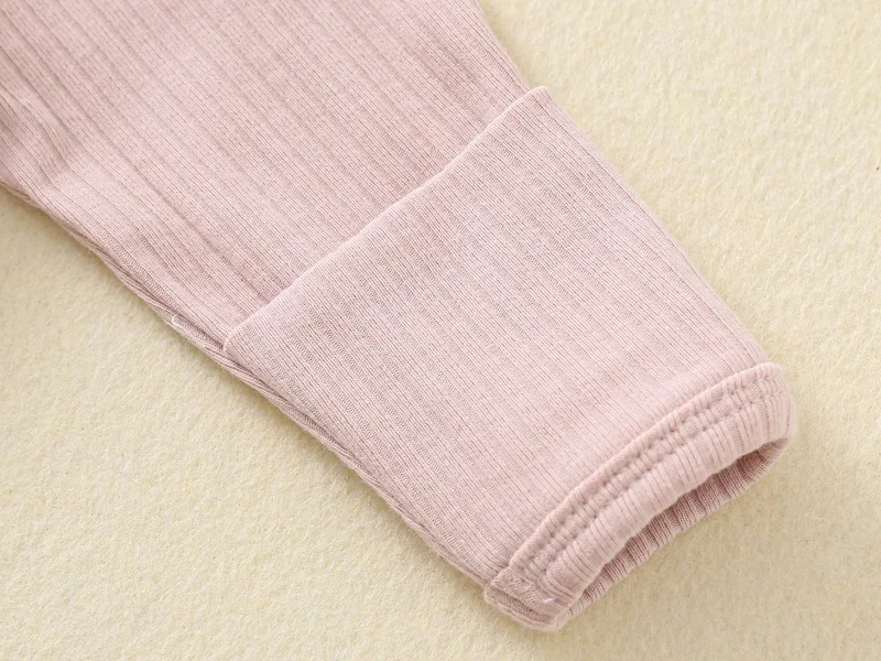 Pagliaccetto per bebè a maniche lunghe in cotone con cerniera sul davanti Completo primaverile autunnale Neonato unisex in maglia a costine Pigiama solido