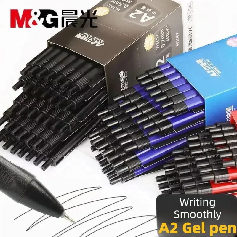 10/40 pezzi penna gel A2 si sente confortevole 0,7 mm ricarica stampa nero rosso blu triangolo studente esame ufficio studio forniture di cancelleria