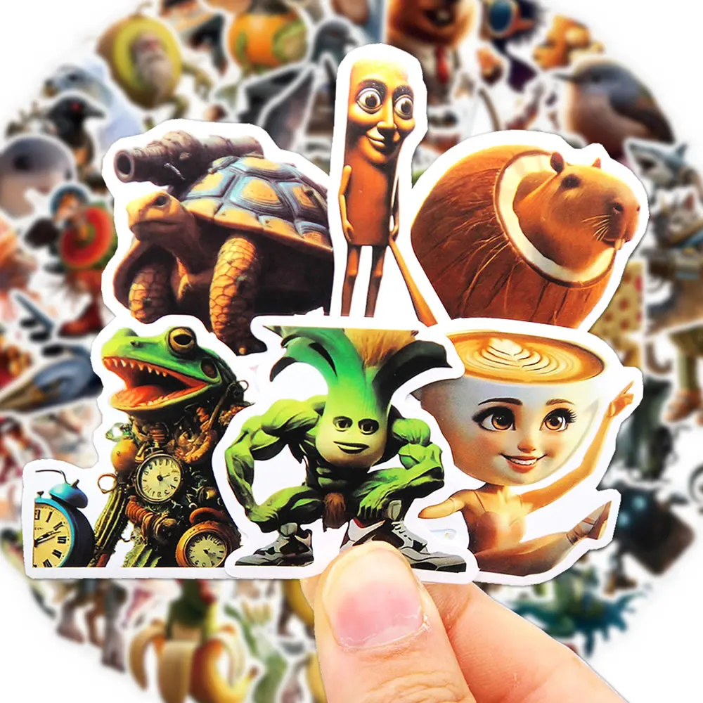 10/100/1000p Adesivi Animali Astratti Tung Tung Sahur Cervello Italiano Animali Del Fumetto Della Decalcomania FAI DA TE Bagagli Telefono Tazza Chitarra Decalcomania