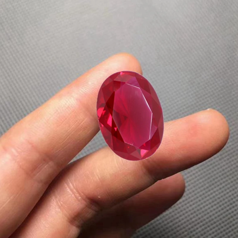 Squisito rubino rosso naturale 13x18mm Sri-Lanka Granato Rubino Taglio ovale VVS Pietra preziosa sciolta per la creazione di gioielli fai da te