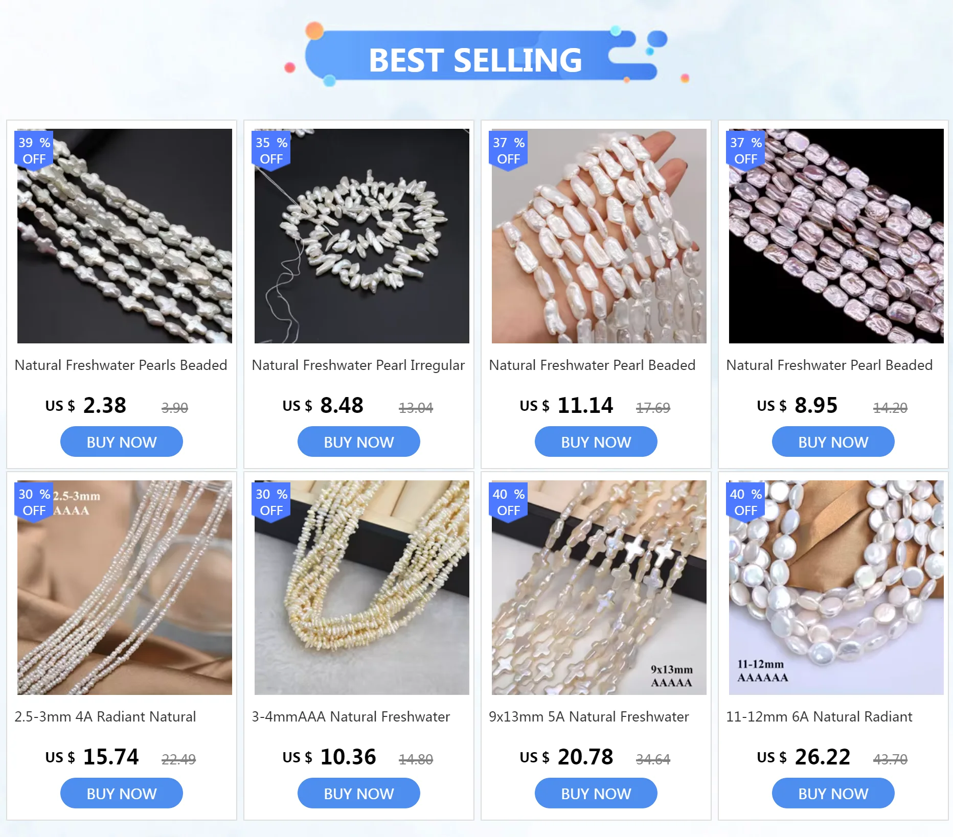 Perle irregolari di perle d'acqua dolce naturali Perline con sette fori per la realizzazione di accessori per orecchini di gioielli con ciondoli fai-da-te