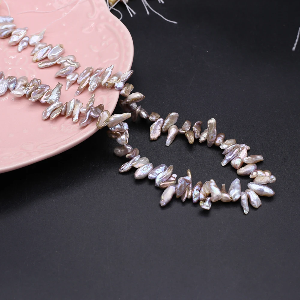 Perle irregolari di perle d'acqua dolce naturali Perline con sette fori per la realizzazione di accessori per orecchini di gioielli con ciondoli fai-da-te Perle irregolari di perle d'acqua dolce naturali Perline con sette fori per la realizzazione di accessori per orecchini di gioielli con ciondoli fai-da-te