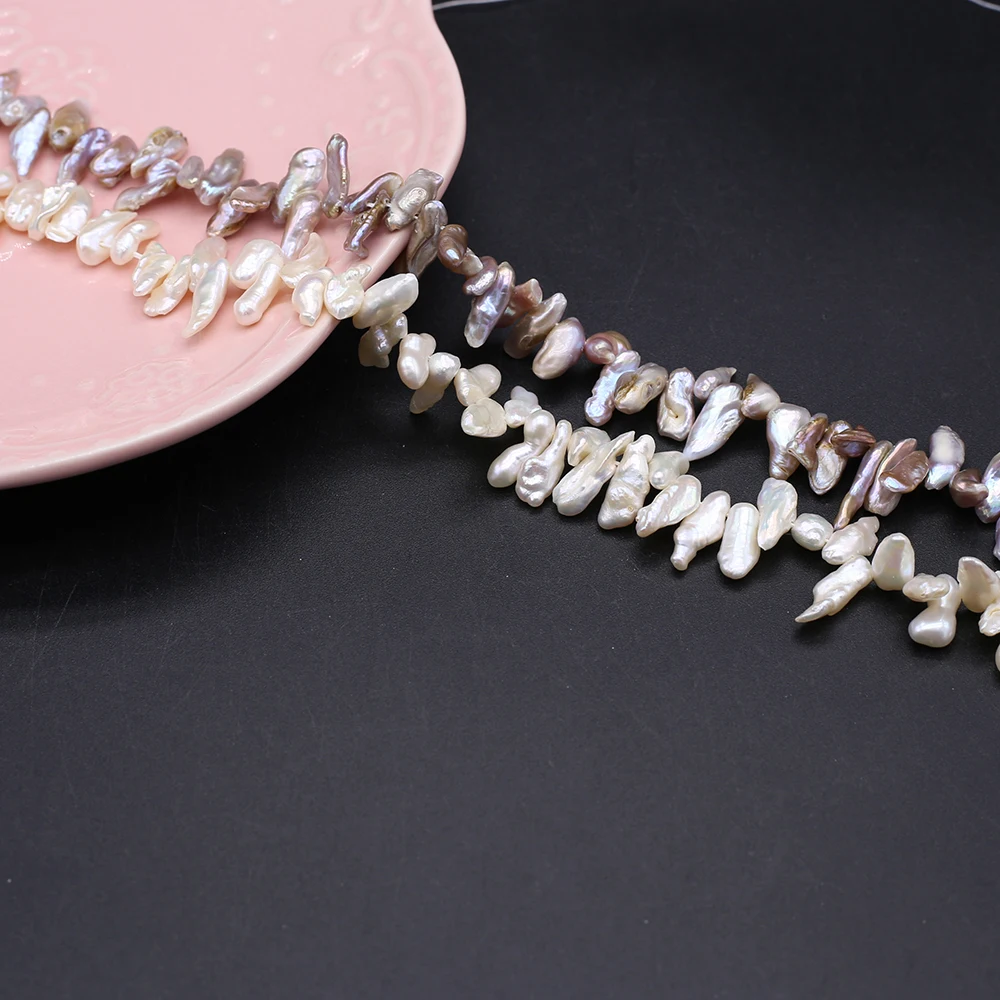 Perle irregolari di perle d'acqua dolce naturali Perline con sette fori per la realizzazione di accessori per orecchini di gioielli con ciondoli fai-da-te Perle irregolari di perle d'acqua dolce naturali Perline con sette fori per la realizzazione di accessori per orecchini di gioielli con ciondoli fai-da-te