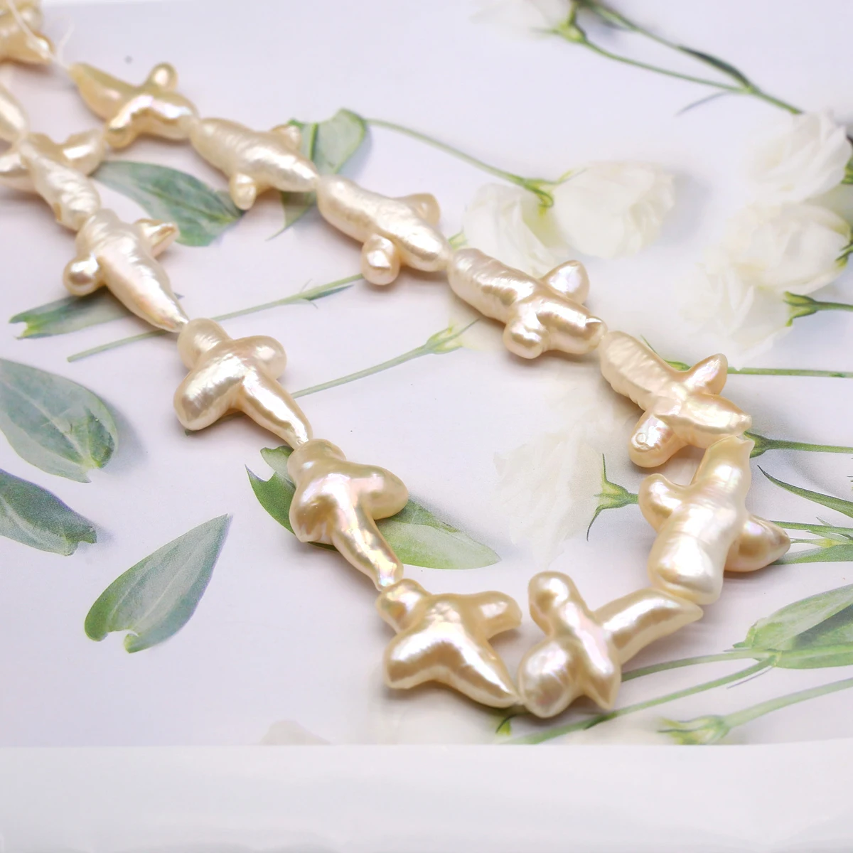 1 corda di perle coltivate d'acqua dolce naturali barocche a forma di croce con ciondoli per accessori per la creazione di gioielli con collana da donna fai da te