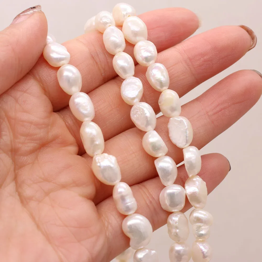 Perle di perle barocche d'acqua dolce naturali 8-9mm bianco viola arancione perline distanziatrici allentate per gioielli che fanno braccialetto di Nacklace fai da te Perle di perle barocche d'acqua dolce naturali 8-9mm bianco viola arancione perline distanziatrici allentate per gioielli che fanno braccialetto di Nacklace fai da te