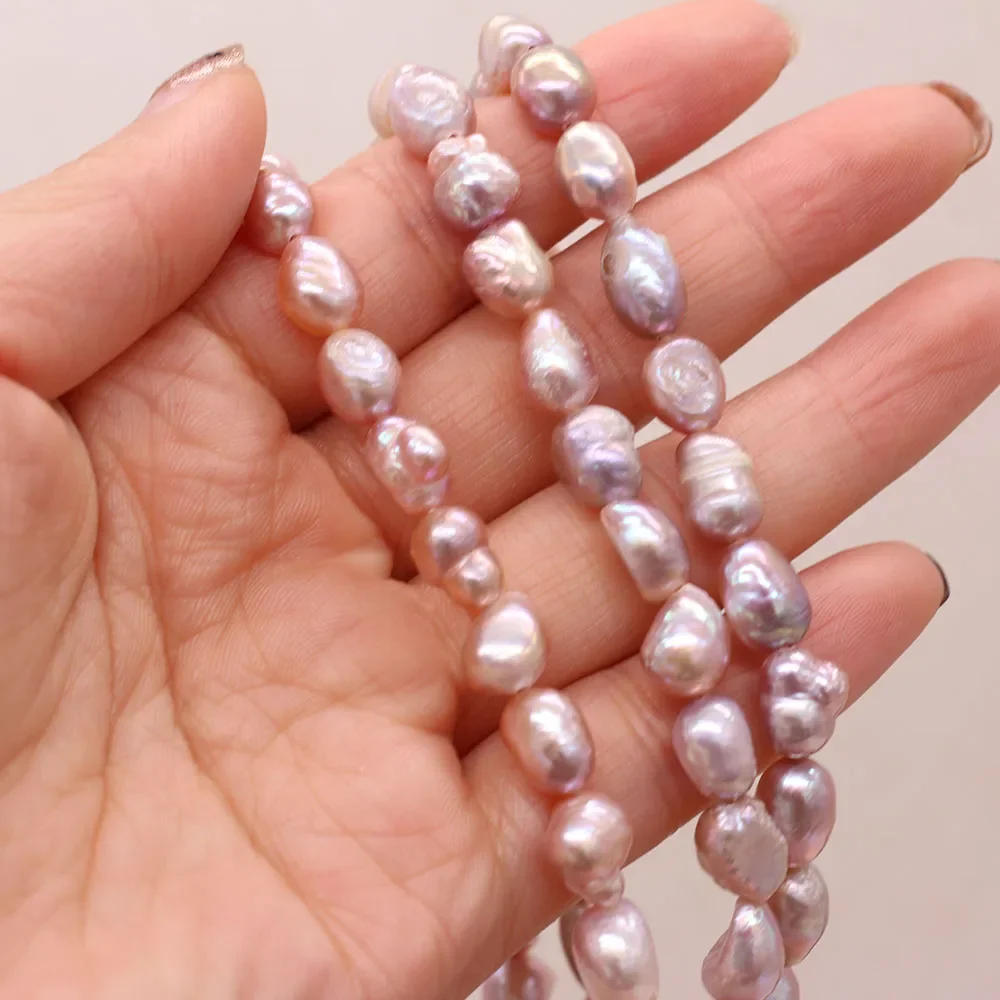 Perle di perle barocche d'acqua dolce naturali 8-9mm bianco viola arancione perline distanziatrici allentate per gioielli che fanno braccialetto di Nacklace fai da te Perle di perle barocche d'acqua dolce naturali 8-9mm bianco viola arancione perline distanziatrici allentate per gioielli che fanno braccialetto di Nacklace fai da te