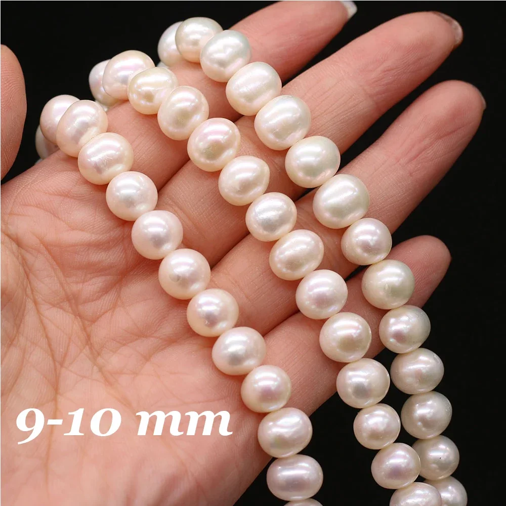 8-9mm AAAA grado radiante 100% perla d'acqua dolce naturale perline bianche rotonde perline allentate creazione di gioielli bracciali collana fai da te