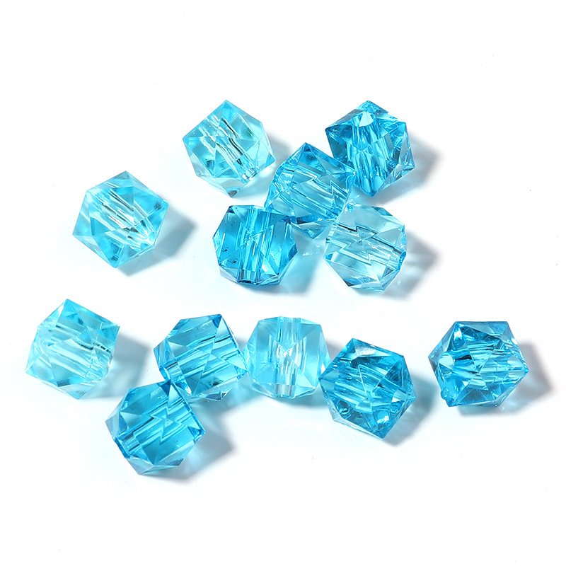 Accessori fatti a mano con perline sciolte quadrate colorate trasparenti all'ingrosso da 8 mm 10 mm 12 mm