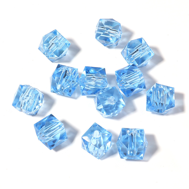 Accessori fatti a mano con perline sciolte quadrate colorate trasparenti all'ingrosso da 8 mm 10 mm 12 mm