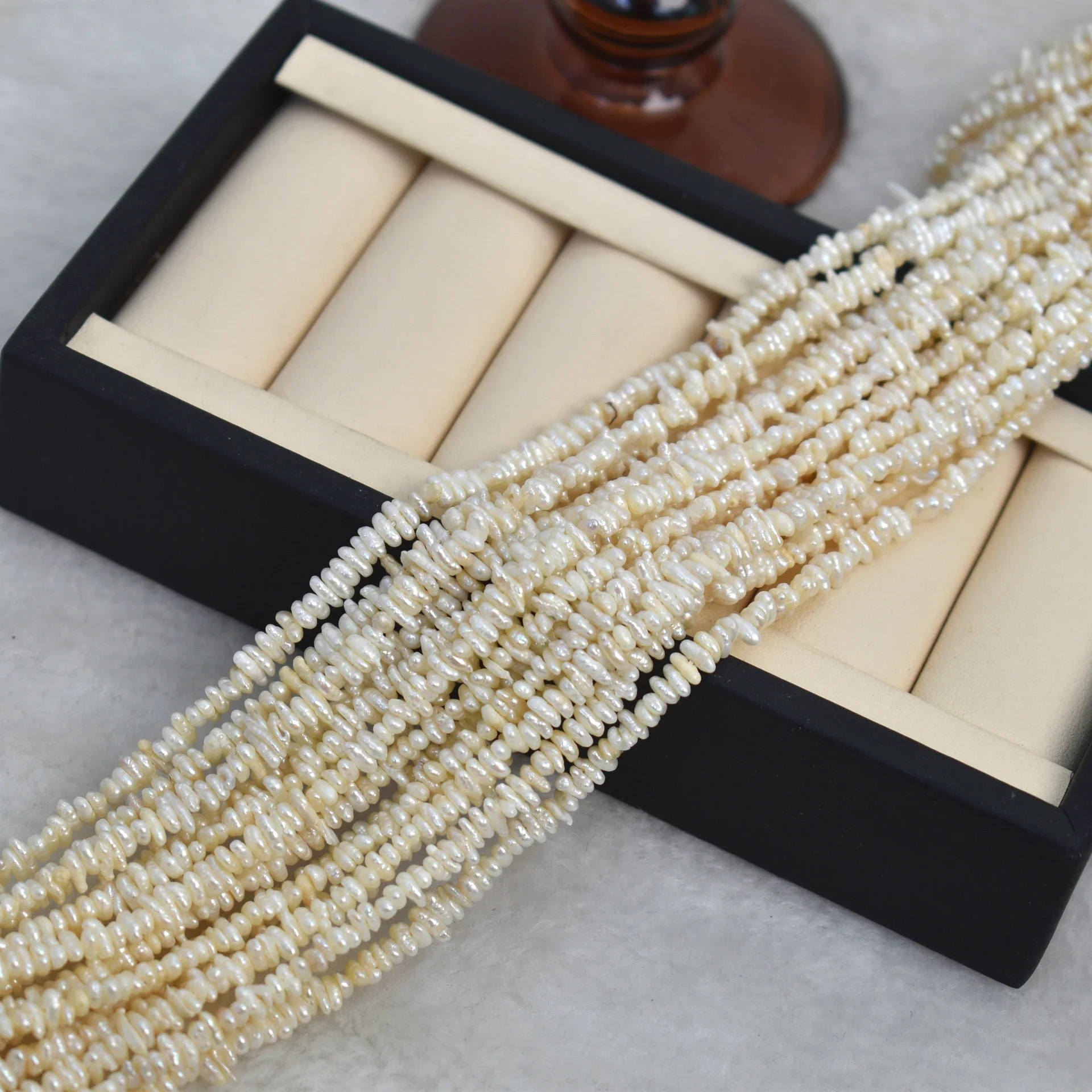 3-4mm AAA piccola scintilla bella perla bianca d'acqua dolce naturale perline irregolari gioielli per realizzare accessori per braccialetti collana fai da te