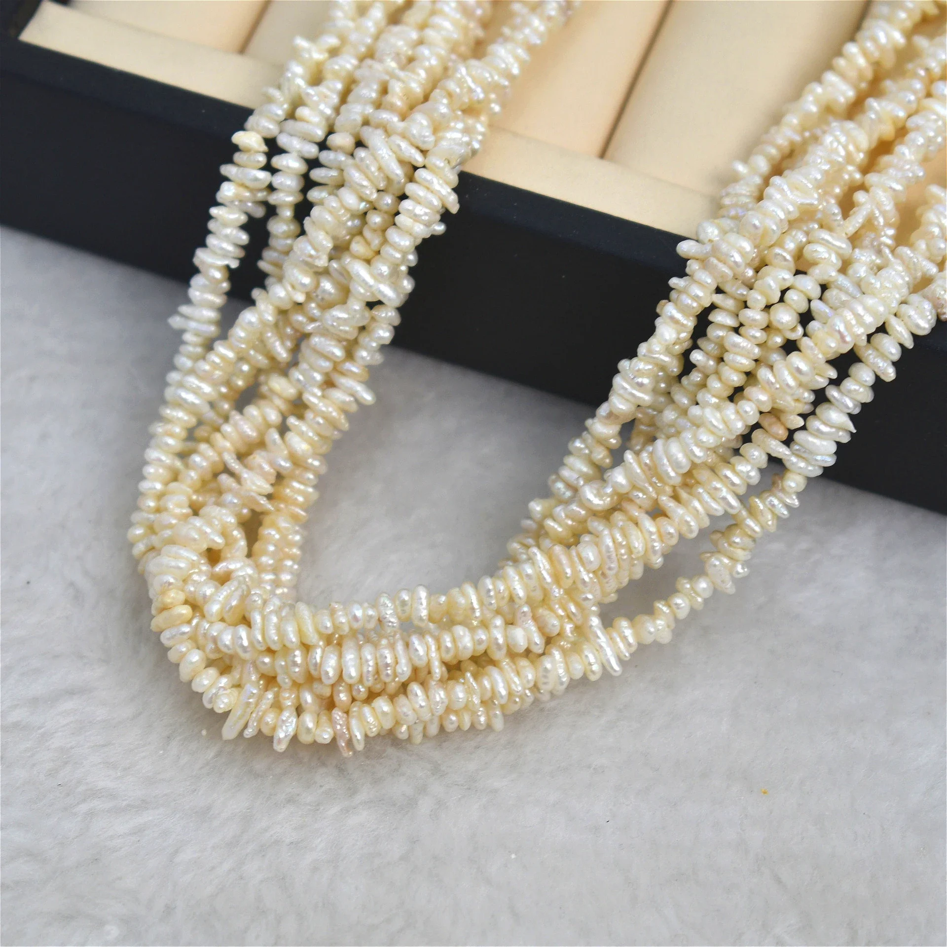 3-4mm AAA piccola scintilla bella perla bianca d'acqua dolce naturale perline irregolari gioielli per realizzare accessori per braccialetti collana fai da te