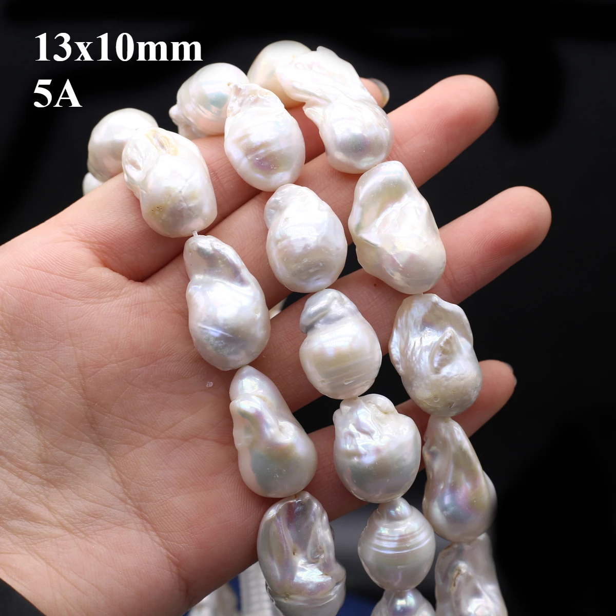 13x10mm 5A Naturale D'acqua Dolce Bianco 100% Perla Barocca Forma Irregolare Perlina Regalo Gioielli Fare Collana FAI DA TE Accessori Braccialetto