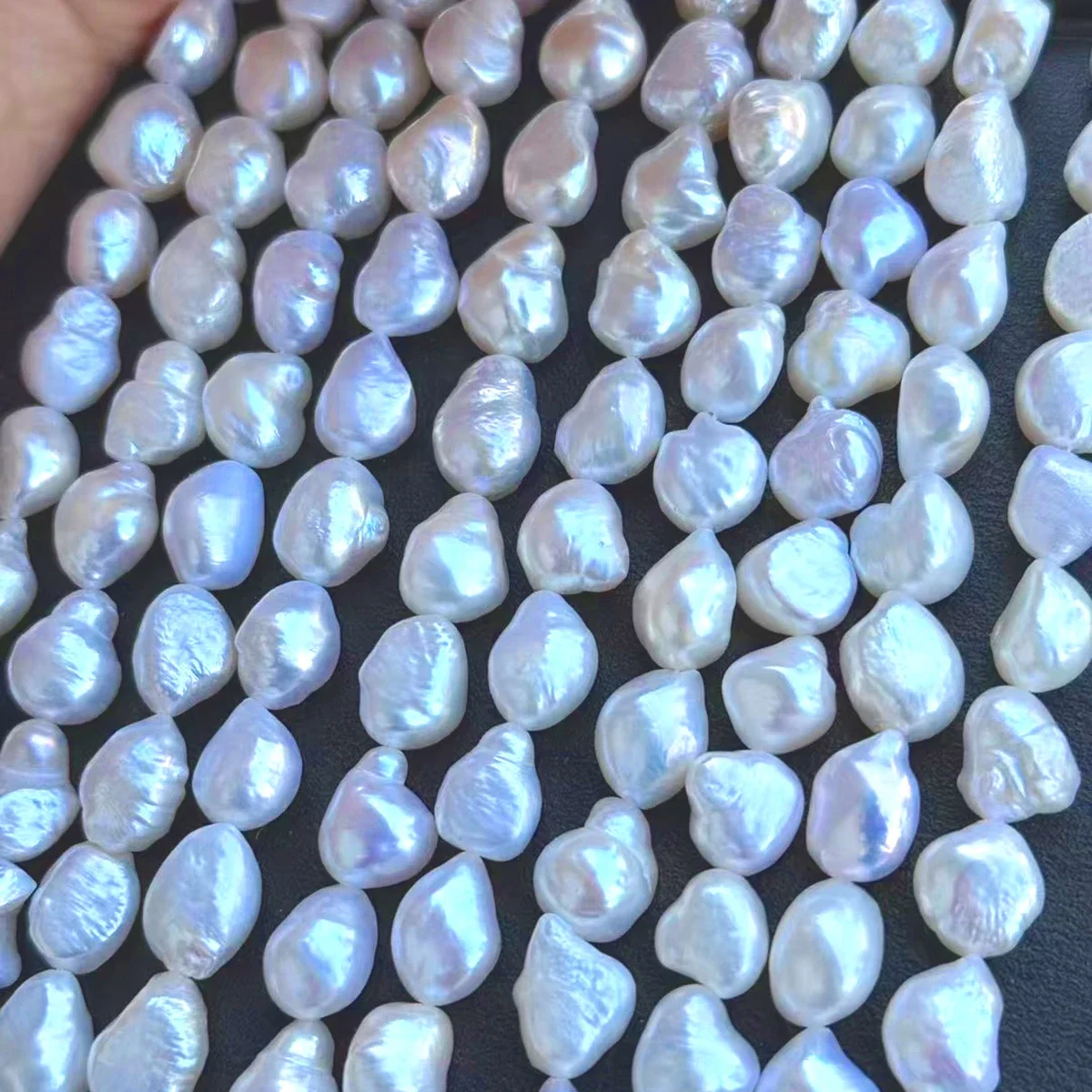 10-11mm AAAA Ceroso Perla D'acqua Dolce Naturale Luminoso Barocco Bianco Irregolare Perline Gioielli Fare Collana FAI DA TE Accessori Braccialetto