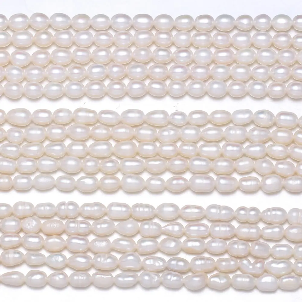 Perle di perle d'acqua dolce naturali Perline sfuse a forma di riso di alta qualità Bracciale elegante collana fai da te per la creazione di gioielli 4-5MM Perle di perle d'acqua dolce naturali Perline sfuse a forma di riso di alta qualità Bracciale elegante collana fai da te per la creazione di gioielli 4-5MM