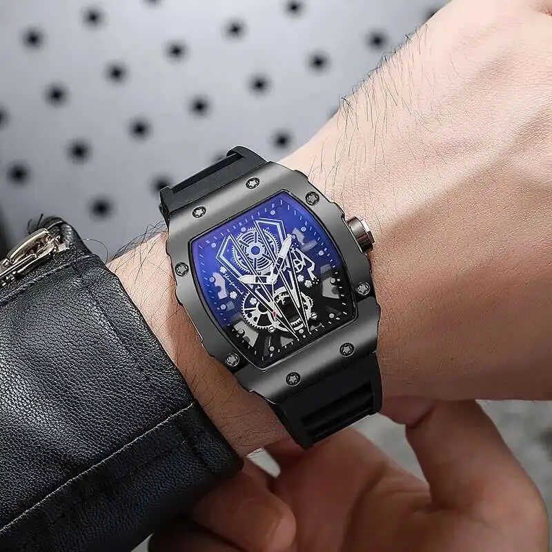 1/2 pezzi di lusso quadrante grande orologio al quarzo da uomo cinturino in silicone casual orologi sportivi da uomo Reloj Hombre (senza scatola) 1/2 pezzi di lusso quadrante grande orologio al quarzo da uomo cinturino in silicone casual orologi sportivi da uomo Reloj Hombre (senza scatola)