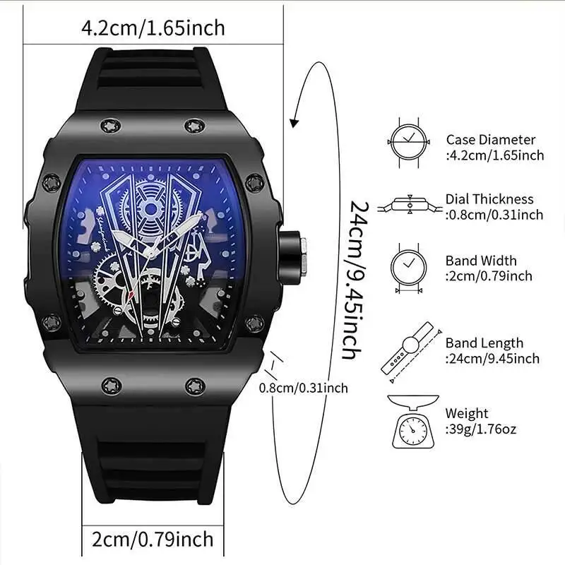 1/2 pezzi di lusso quadrante grande orologio al quarzo da uomo cinturino in silicone casual orologi sportivi da uomo Reloj Hombre (senza scatola) 1/2 pezzi di lusso quadrante grande orologio al quarzo da uomo cinturino in silicone casual orologi sportivi da uomo Reloj Hombre (senza scatola)