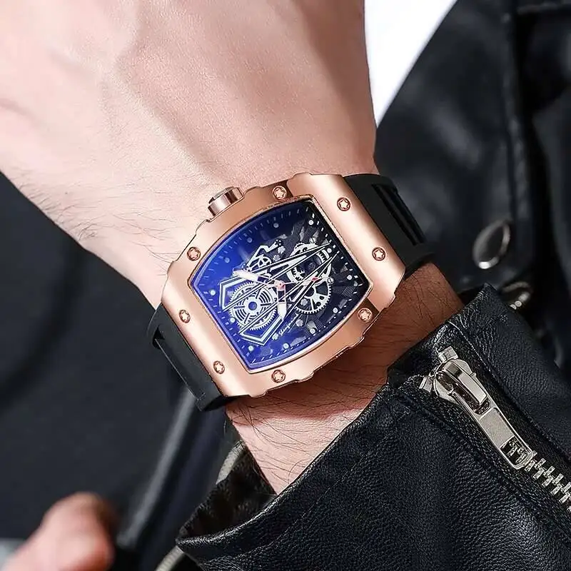 1/2 pezzi di lusso quadrante grande orologio al quarzo da uomo cinturino in silicone casual orologi sportivi da uomo Reloj Hombre (senza scatola) 1/2 pezzi di lusso quadrante grande orologio al quarzo da uomo cinturino in silicone casual orologi sportivi da uomo Reloj Hombre (senza scatola)