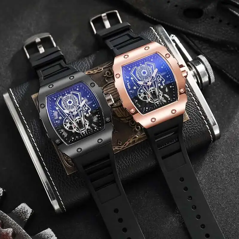 1/2 pezzi di lusso quadrante grande orologio al quarzo da uomo cinturino in silicone casual orologi sportivi da uomo Reloj Hombre (senza scatola) 1/2 pezzi di lusso quadrante grande orologio al quarzo da uomo cinturino in silicone casual orologi sportivi da uomo Reloj Hombre (senza scatola)