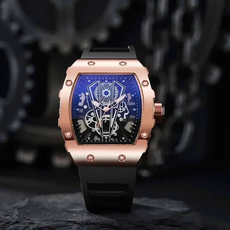 1/2 pezzi di lusso quadrante grande orologio al quarzo da uomo cinturino in silicone casual orologi sportivi da uomo Reloj Hombre (senza scatola) 1/2 pezzi di lusso quadrante grande orologio al quarzo da uomo cinturino in silicone casual orologi sportivi da uomo Reloj Hombre (senza scatola)
