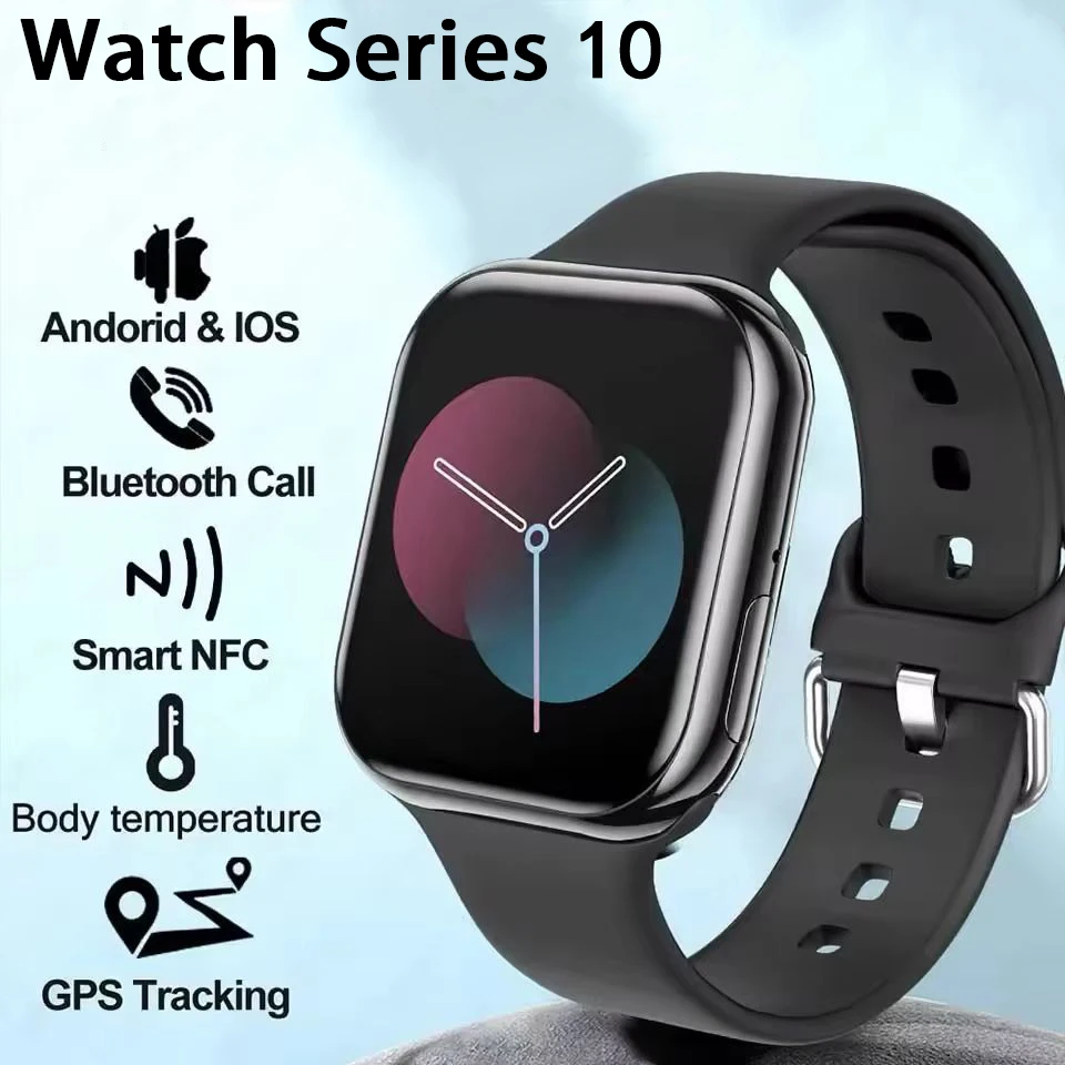 Nuovo Smartwatch GPS per Apple 10, Orologio Intelligente da Uomo con Display AMOLED HD, Memoria, Musica, Audio Surround 3D, Chiamate Bluetooth, Impermeabile, IW10 per Donna