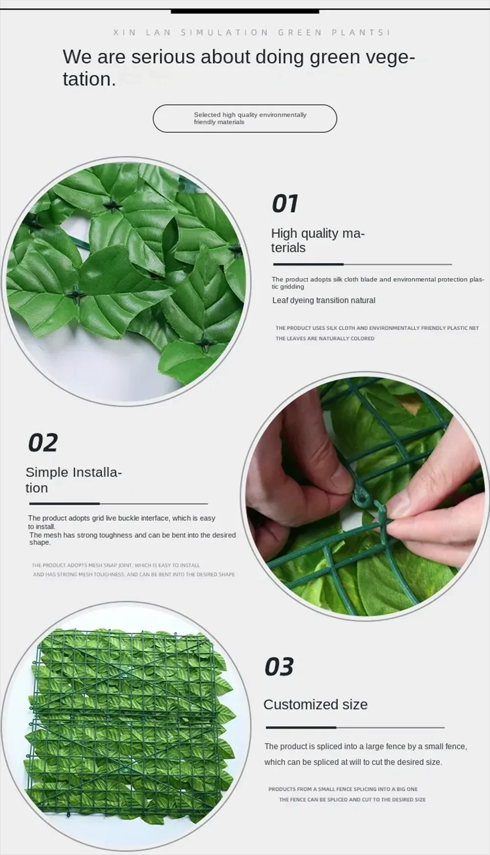 Pannelli per recinzione a foglia verde con siepe in edera artificiale Schermo per recinzione per privacy finta per la decorazione del balcone del giardino esterno della casa Pannelli per recinzione a foglia verde con siepe in edera artificiale Schermo per recinzione per privacy finta per la decorazione del balcone del giardino esterno della casa