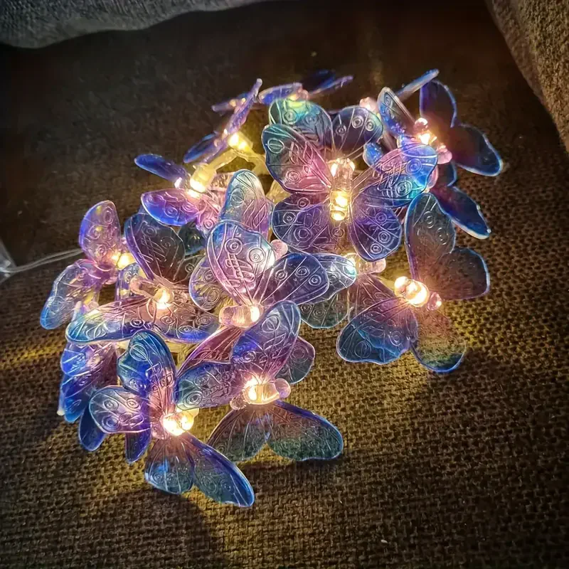 6M 40LED Luci da interno a forma di farfalla Lampada da notte da fata Camera Ghirlanda Tenda Ragazze Brithday Decorazione della festa nuziale Luci