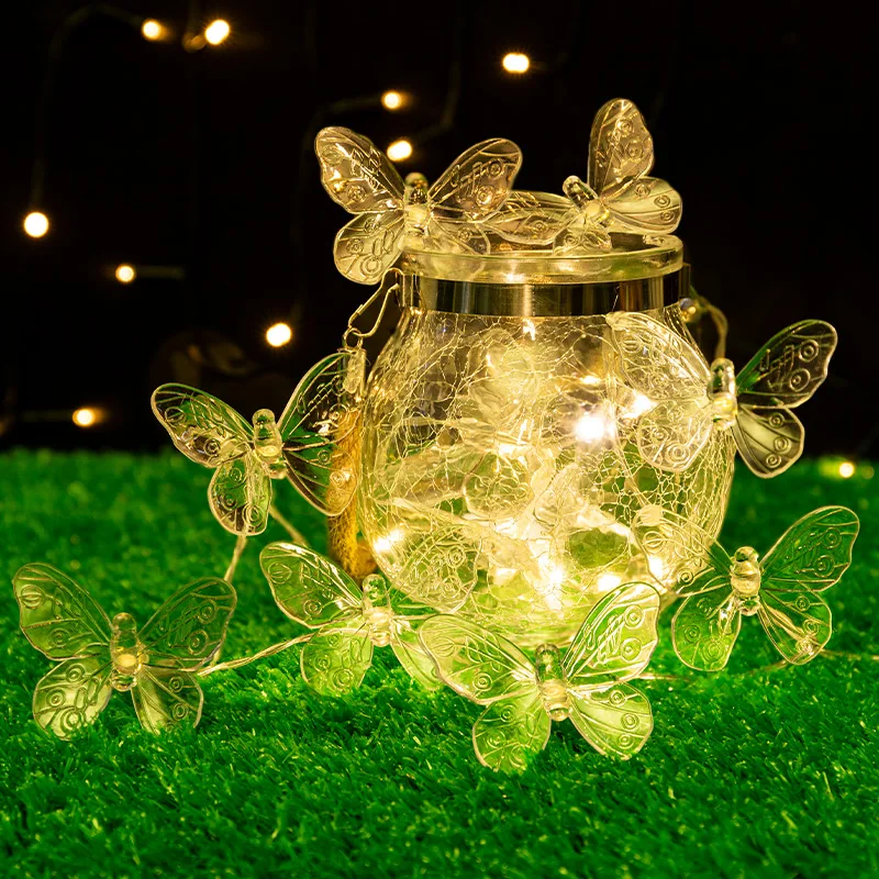 6M 40LED Luci da interno a forma di farfalla Lampada da notte da fata Camera Ghirlanda Tenda Ragazze Brithday Decorazione della festa nuziale Luci