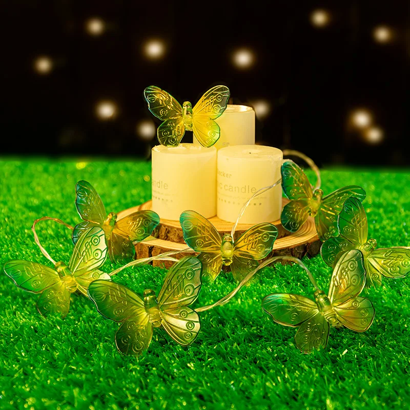 6M 40LED Luci da interno a forma di farfalla Lampada da notte da fata Camera Ghirlanda Tenda Ragazze Brithday Decorazione della festa nuziale Luci