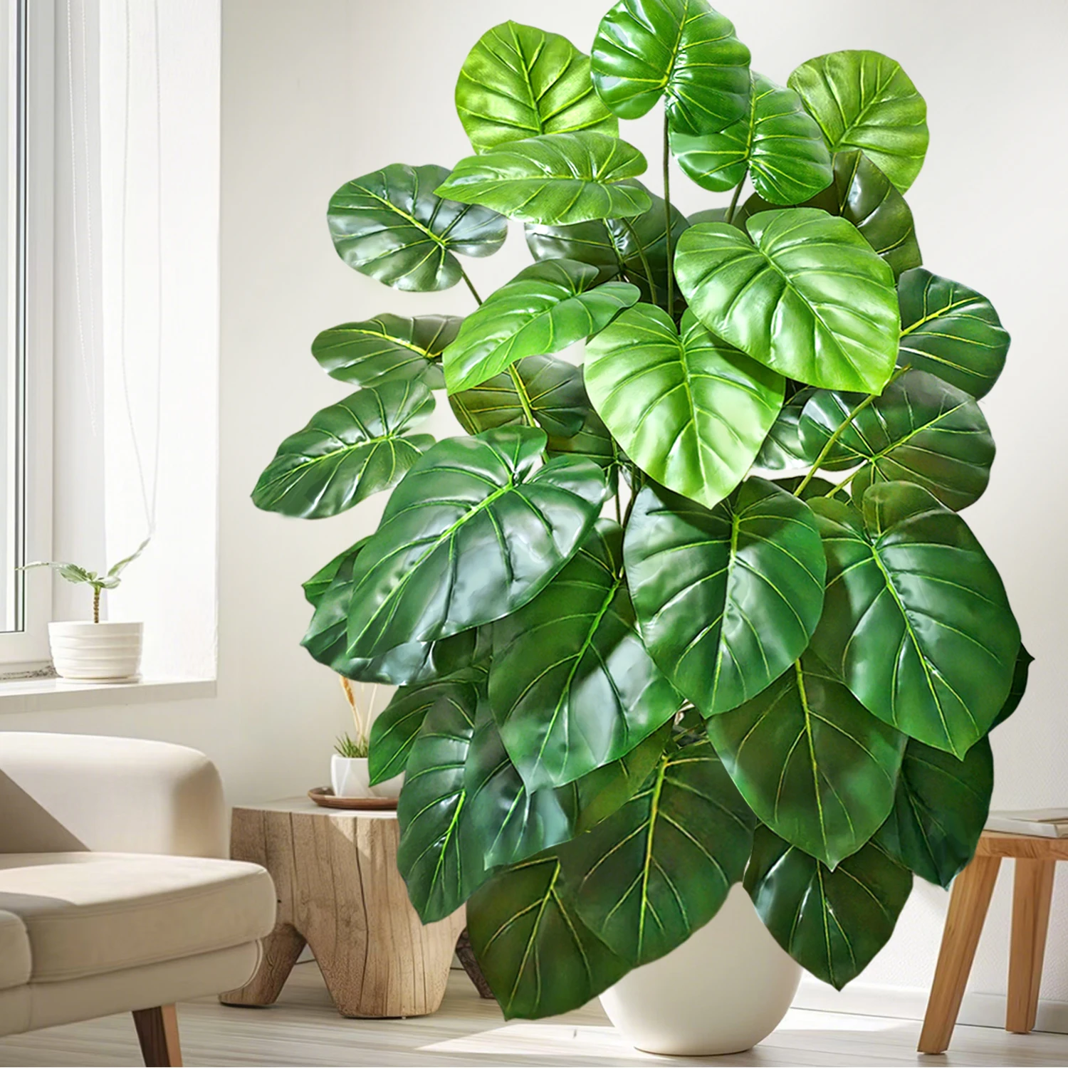 60-110 cm/43,3 pollici Piante artificiali Monstera Palma finta Foglie di tartaruga in plastica Piante alte verdi per la decorazione della stanza del giardino di casa