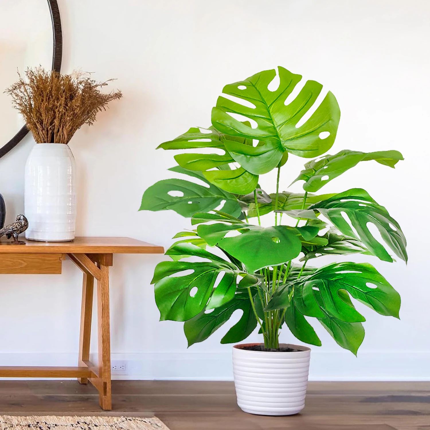 60-110 cm/43,3 pollici Piante artificiali Monstera Palma finta Foglie di tartaruga in plastica Piante alte verdi per la decorazione della stanza del giardino di casa