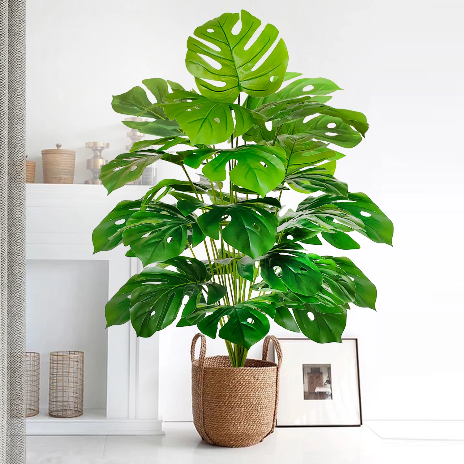 60-110 cm/43,3 pollici Piante artificiali Monstera Palma finta Foglie di tartaruga in plastica Piante alte verdi per la decorazione della stanza del giardino di casa