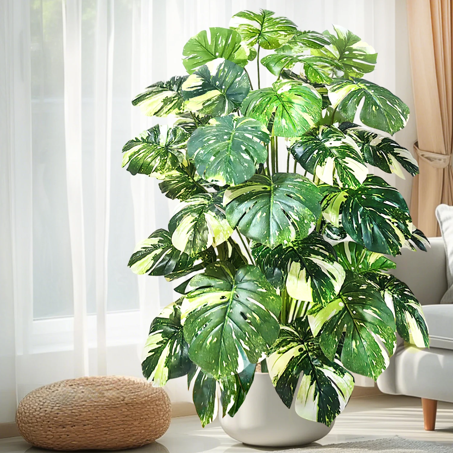 60-110 cm/43,3 pollici Piante artificiali Monstera Palma finta Foglie di tartaruga in plastica Piante alte verdi per la decorazione della stanza del giardino di casa