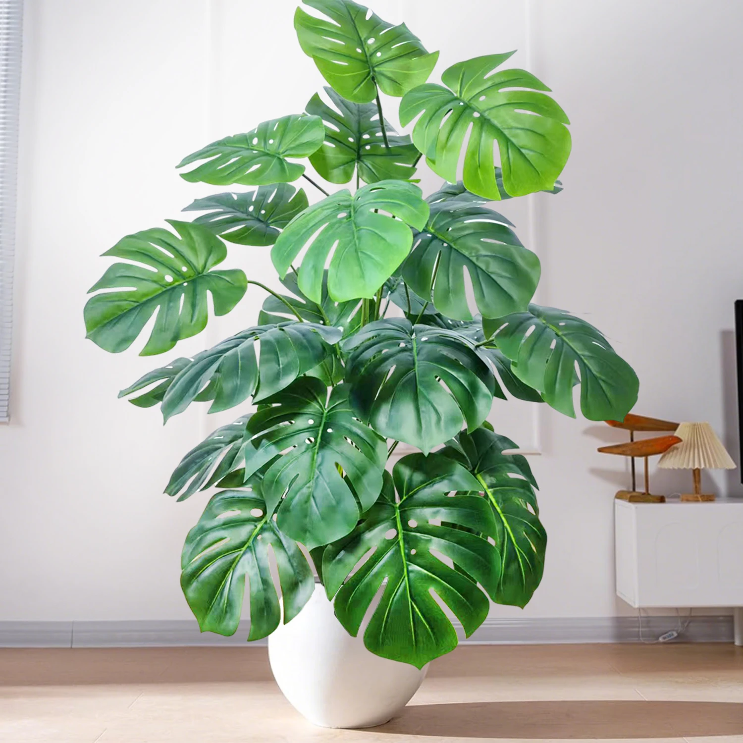 60-110 cm/43,3 pollici Piante artificiali Monstera Palma finta Foglie di tartaruga in plastica Piante alte verdi per la decorazione della stanza del giardino di casa
