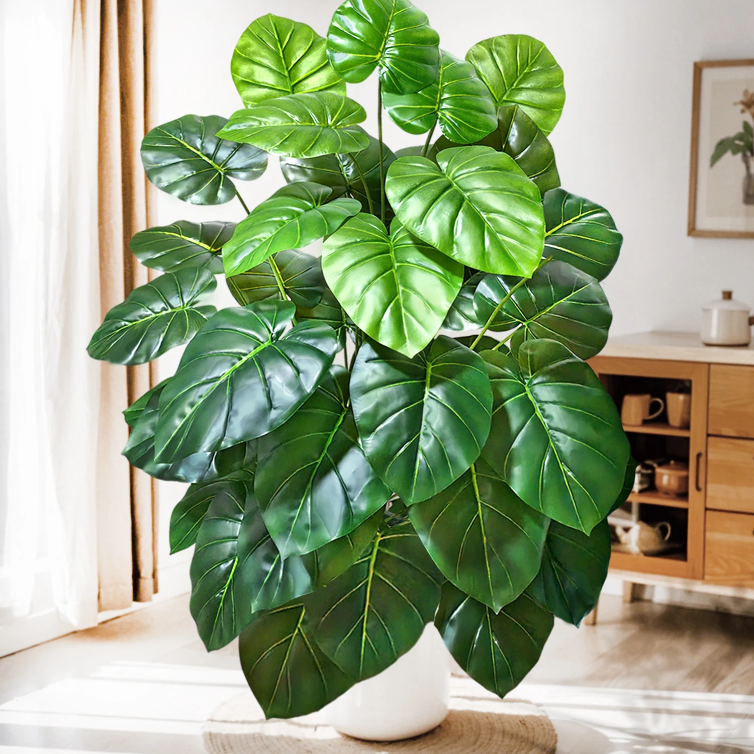 60-110 cm/43,3 pollici Piante artificiali Monstera Palma finta Foglie di tartaruga in plastica Piante alte verdi per la decorazione della stanza del giardino di casa