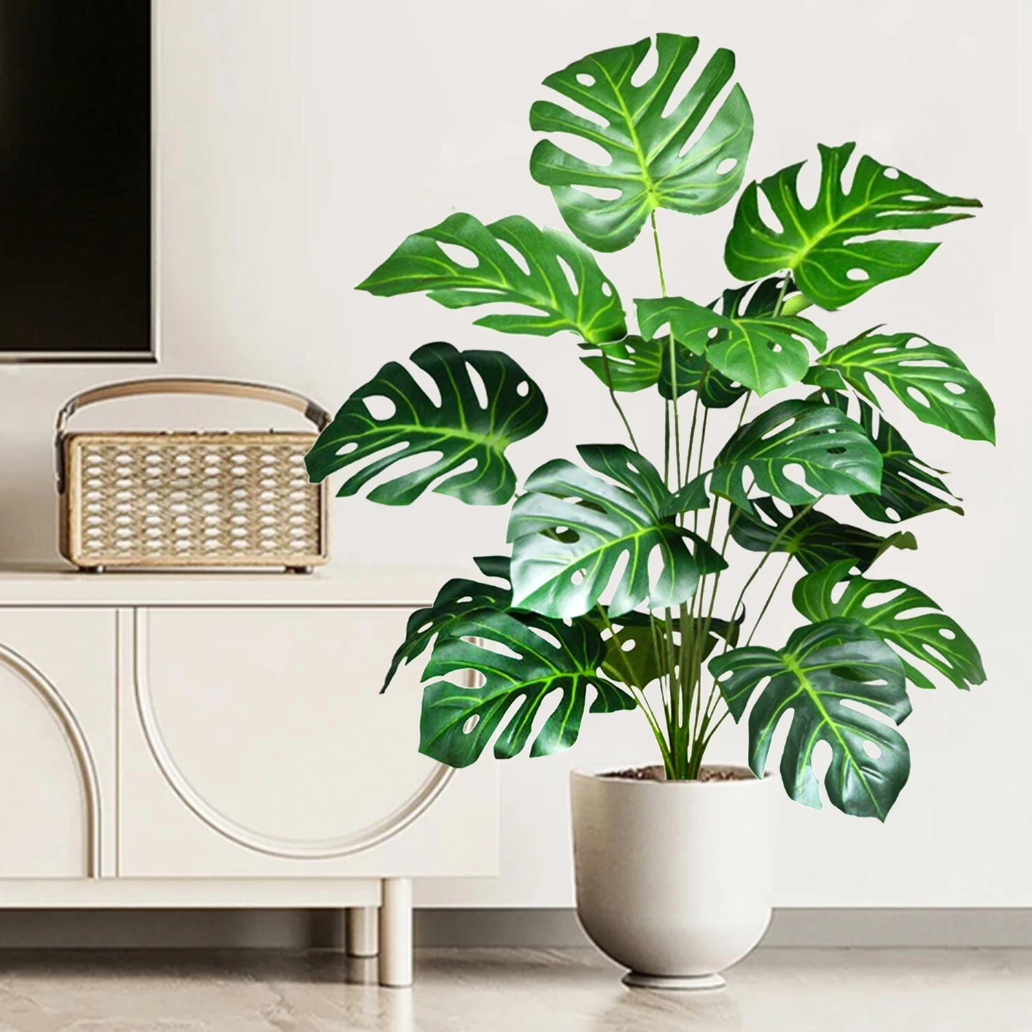 60-110 cm/43,3 pollici Piante artificiali Monstera Palma finta Foglie di tartaruga in plastica Piante alte verdi per la decorazione della stanza del giardino di casa
