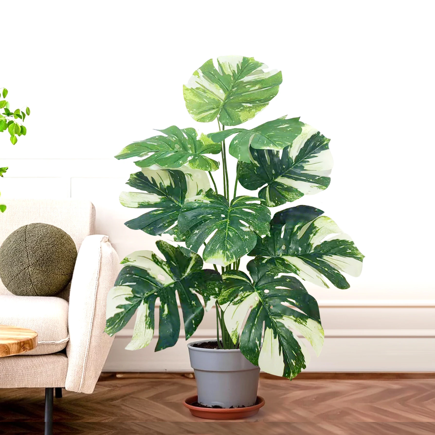 60-110 cm/43,3 pollici Piante artificiali Monstera Palma finta Foglie di tartaruga in plastica Piante alte verdi per la decorazione della stanza del giardino di casa