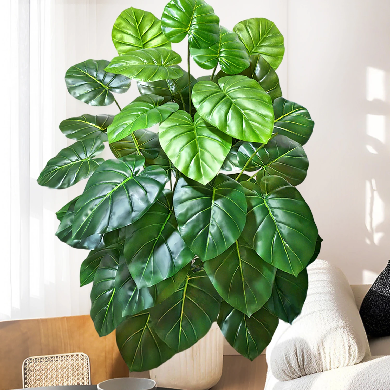 60-110 cm/43,3 pollici Piante artificiali Monstera Palma finta Foglie di tartaruga in plastica Piante alte verdi per la decorazione della stanza del giardino di casa